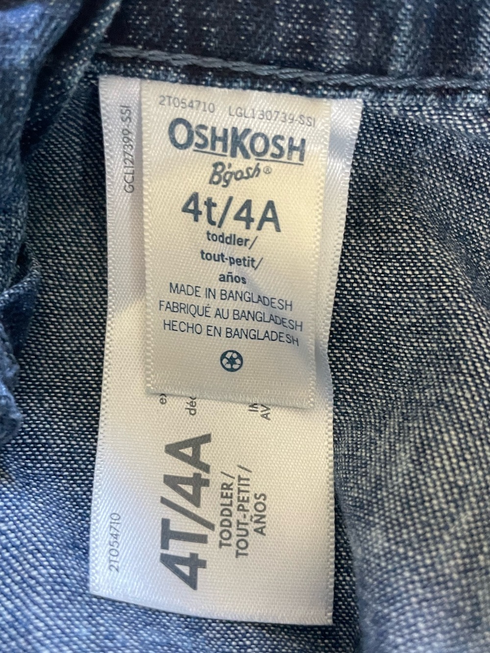 OshKosh B’gosh 4T Floral Denim Overalls Shortfall’s Print Short Kids Y2K 90s - Picture 5 of 8